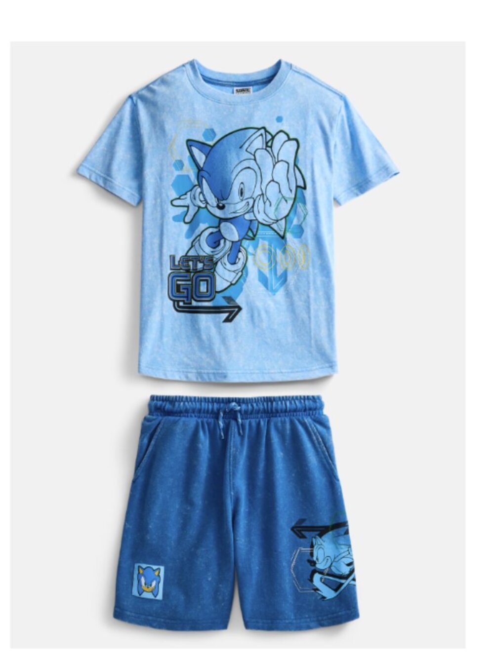 Sega Sonic the Hedgehog Boys Short Sleeve Graphic Tee and Short Set, 2-Piece
